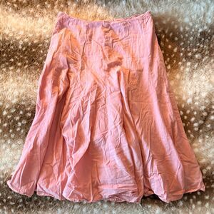 Y2K George Pastel Pink Full Flowy Midi Skirt Size 6